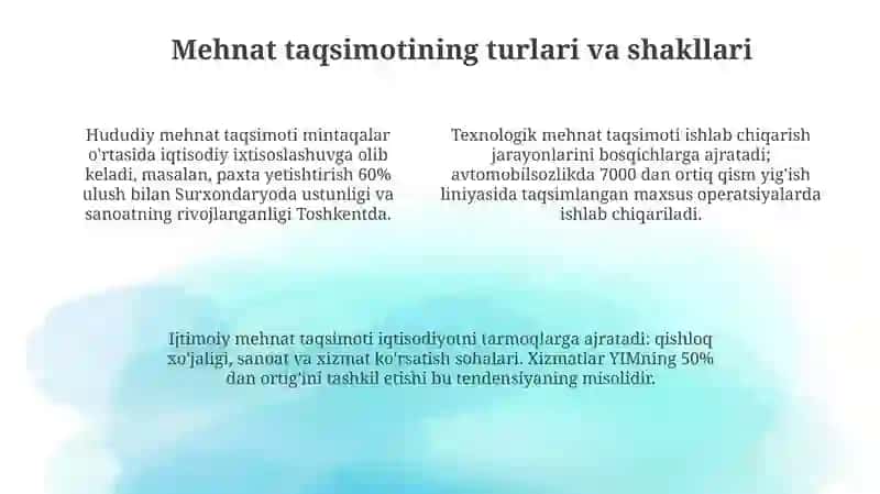 Ijtimoiy mehnat taqsimoti 4