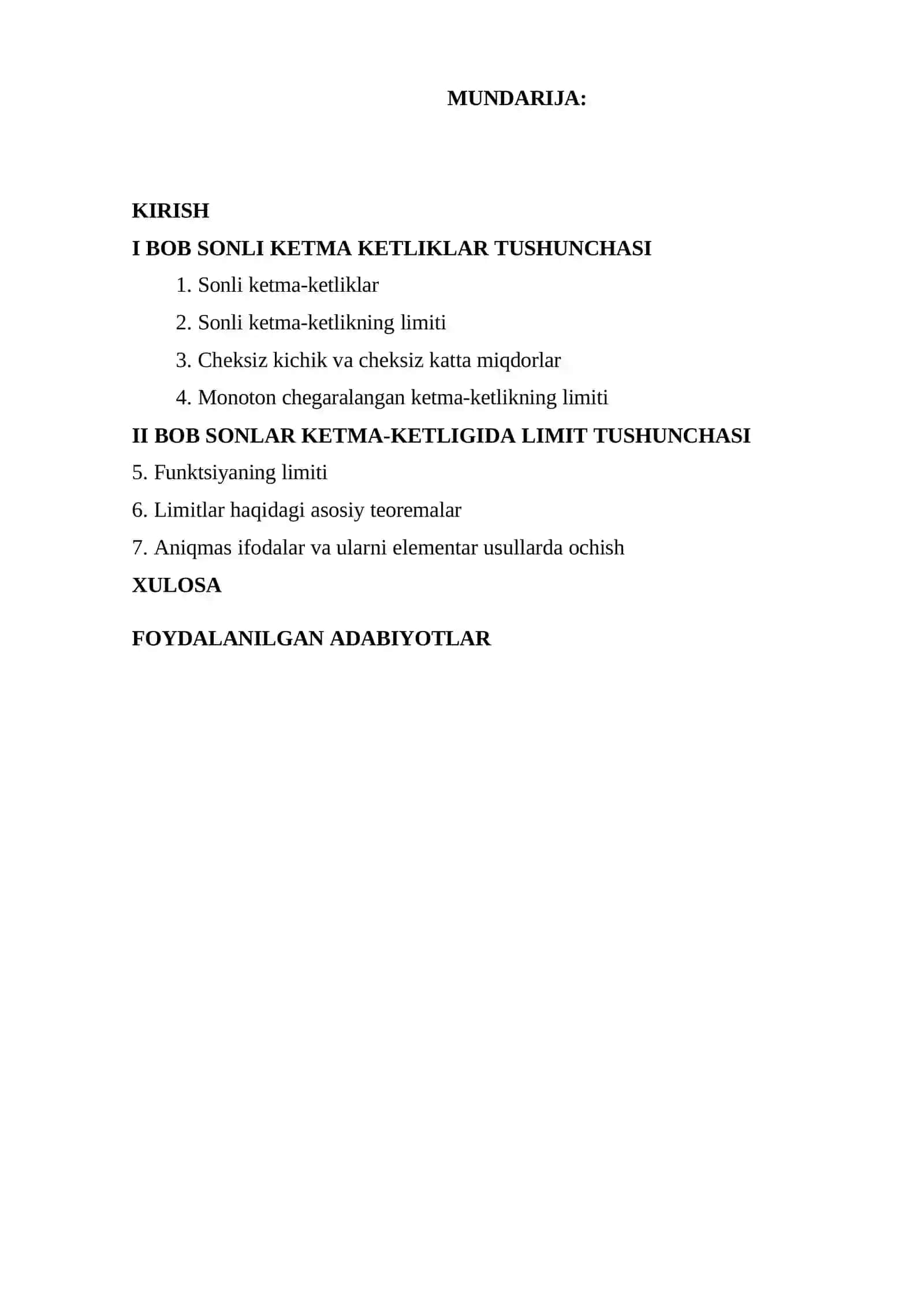 NATURAL ARGUMENTLI FUNKSIYALAR (SONLAR KETMA-KETLIGI) 4