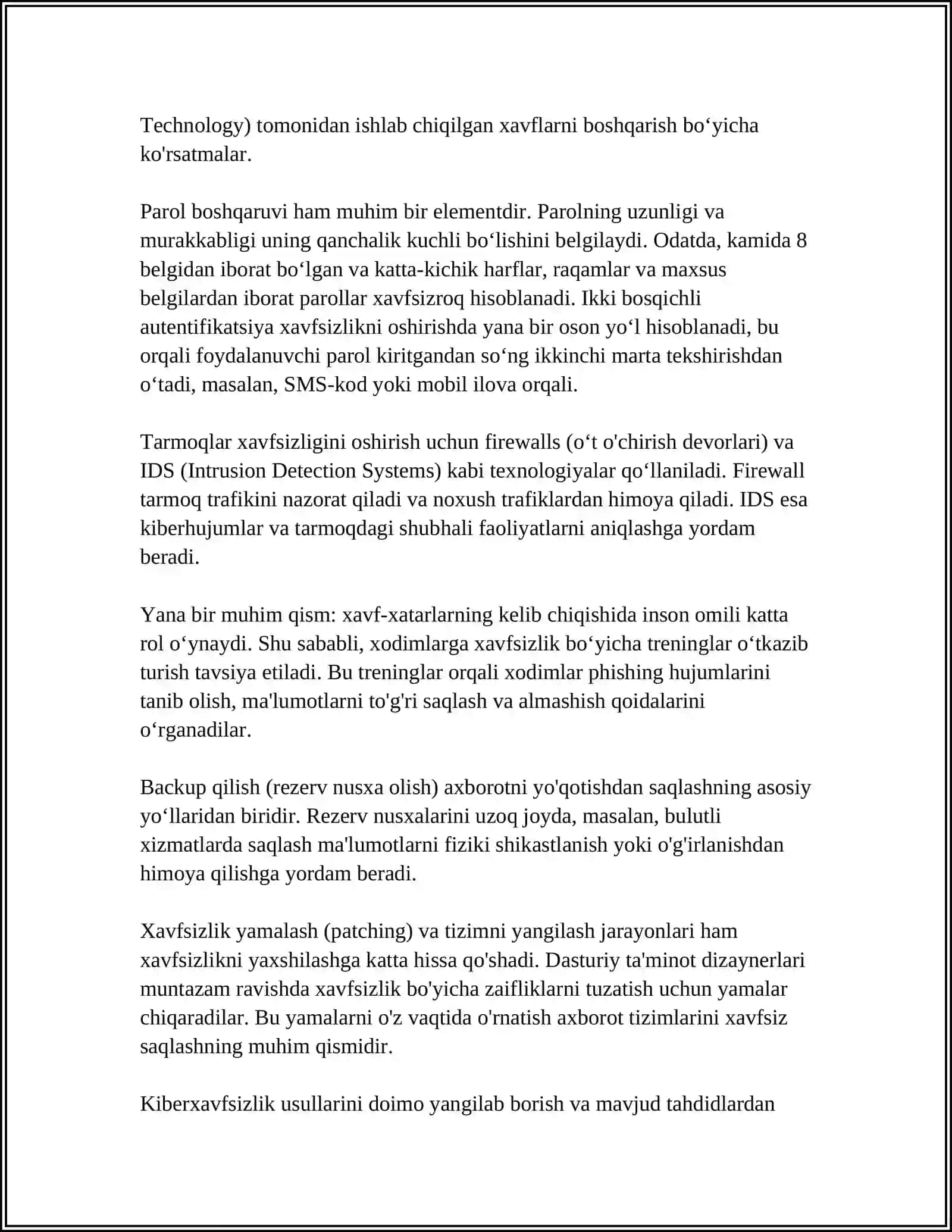 Kompyuter xavfsizligi asoslari 4