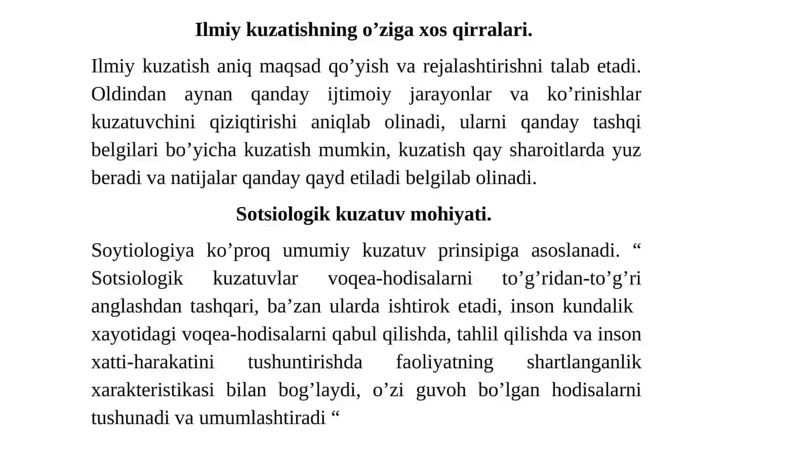 KUZATISH METODI 4