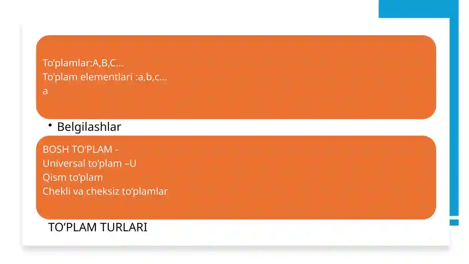 Sanoqli to'plamlar 4