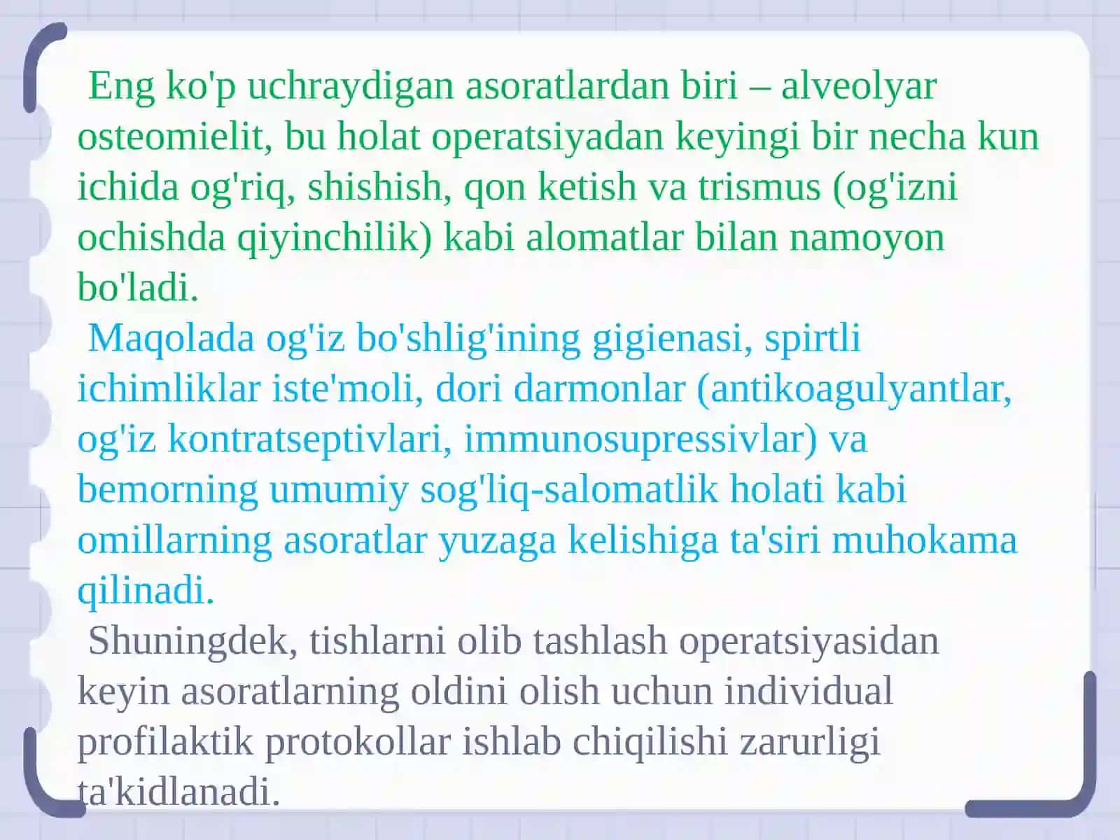Tishlarni olib tashlash 4