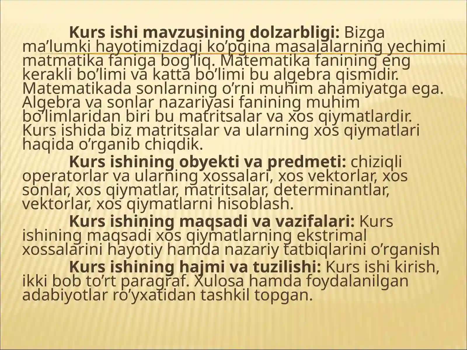 Xos qiymatlarning ekstrimal xossalari 4