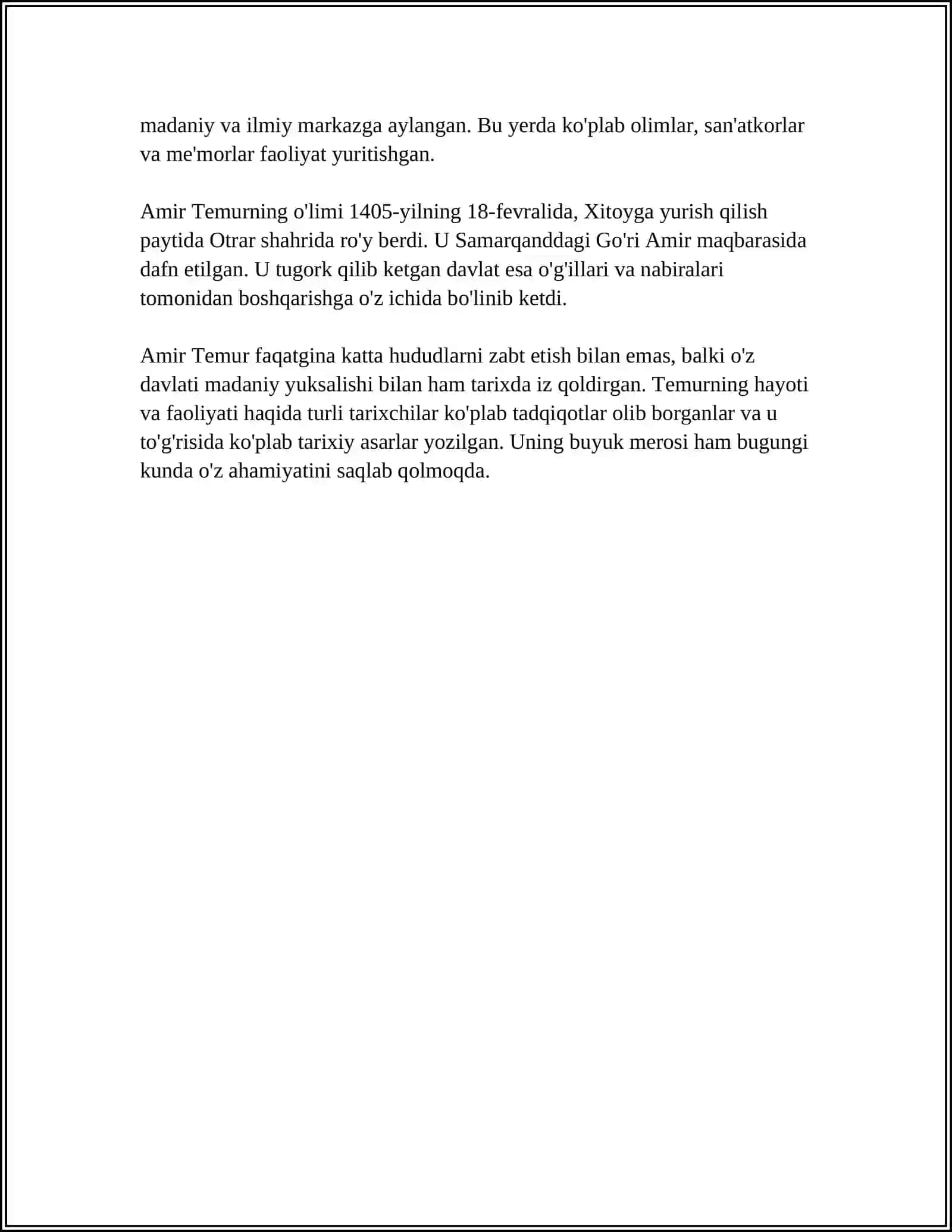 AMIR TEMUR BUYUK DAVLAT ARBOBI 4