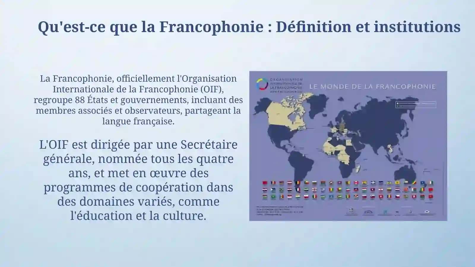 La langue française dansmonde.LaFrancaphonie 4