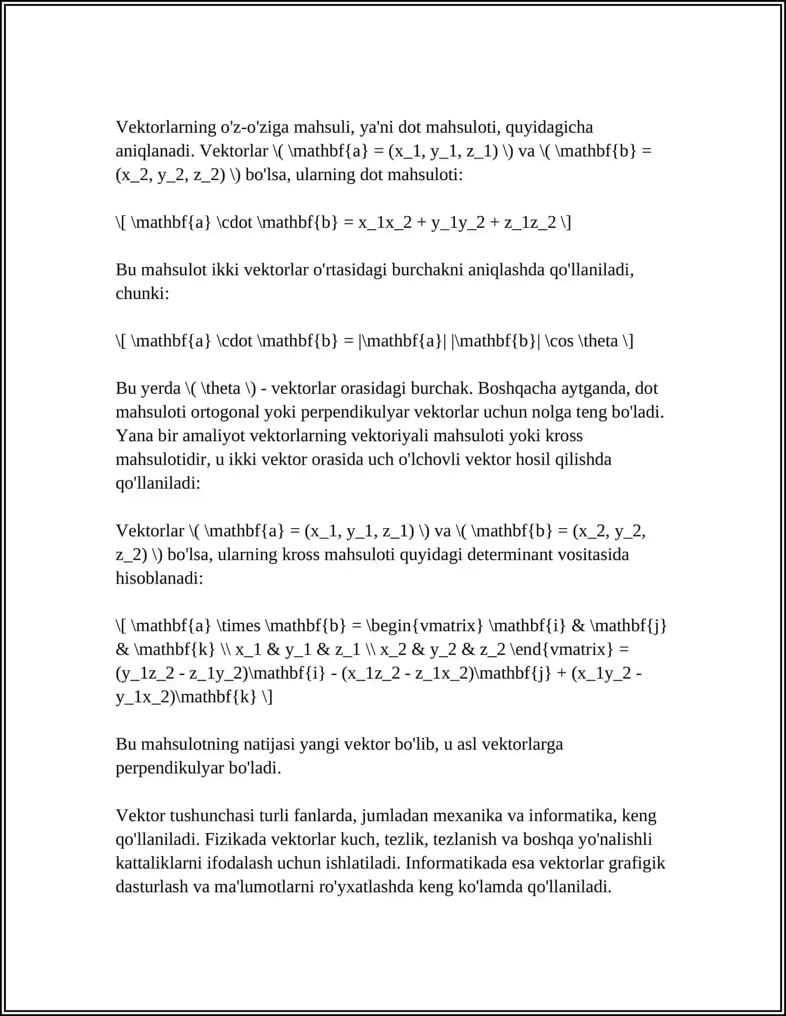VEKTORLARNI TASHKIL ETISH 4