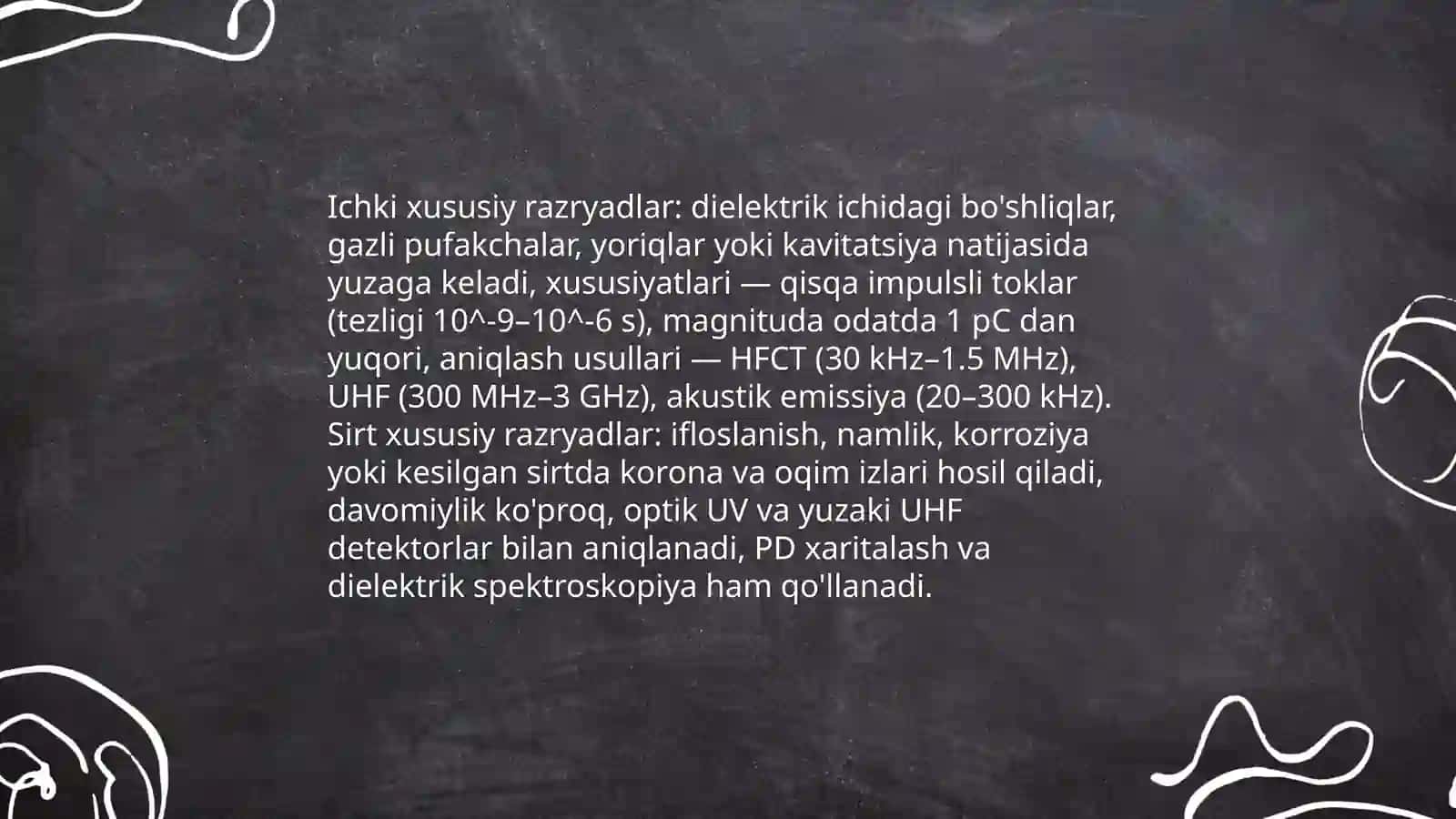 Izolyatsiyada xususiy razryadlanish va ularni topish usullari 4