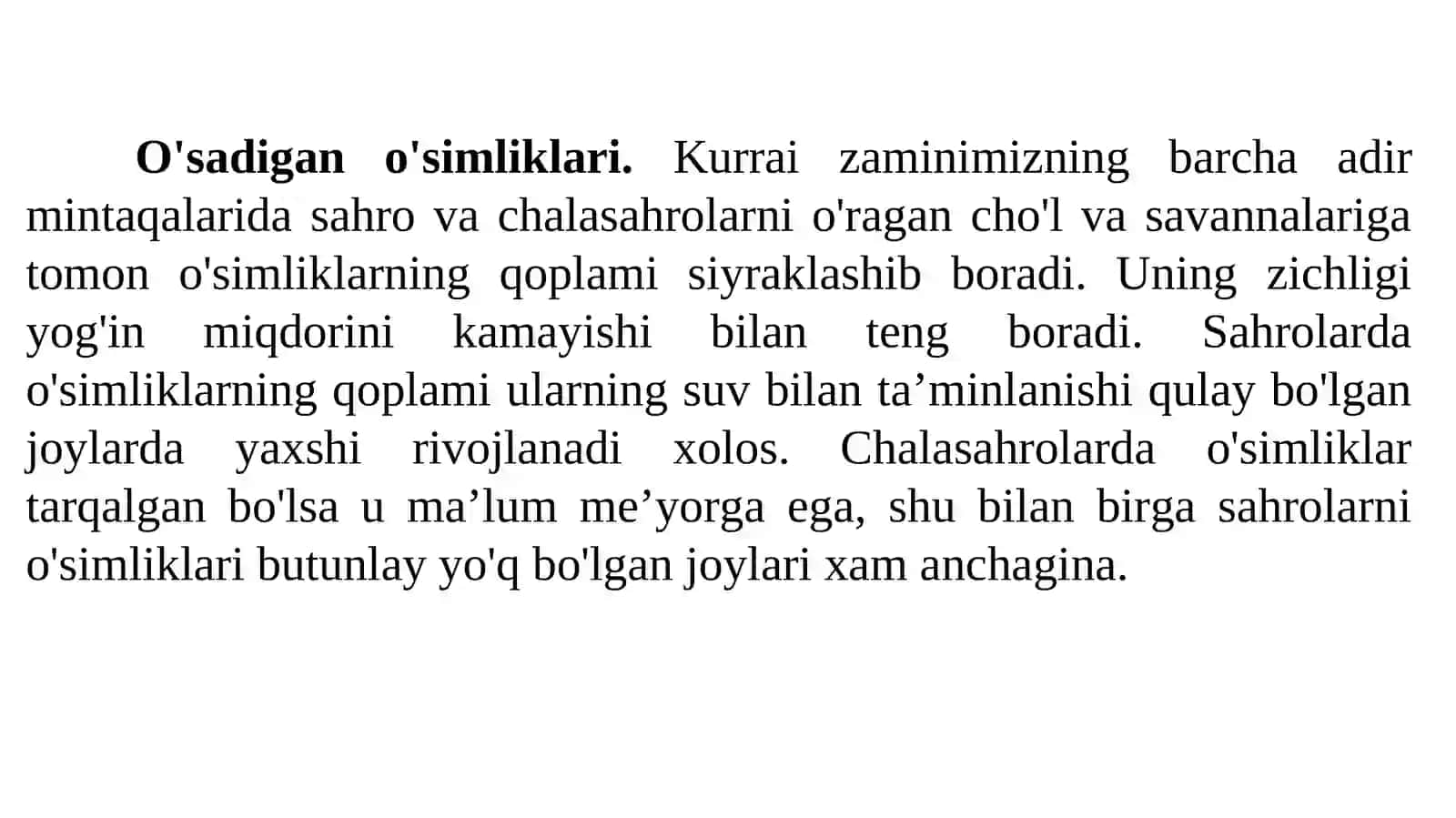 O’simliklarning mintaqalar bo’yicha tarqalishi 4