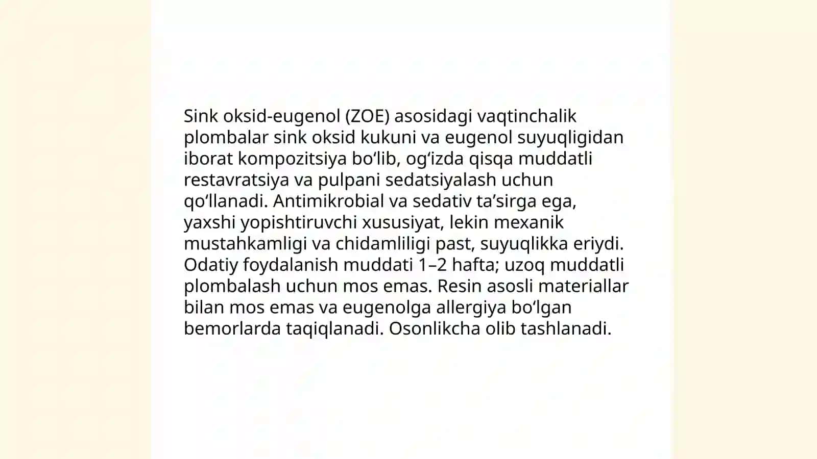 Vaqtinchalik plombalash turlari 4