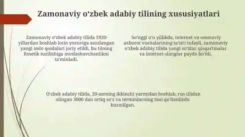 Hozirgi oʻzbek adabiy tilining tarixiy bosqichlari 4