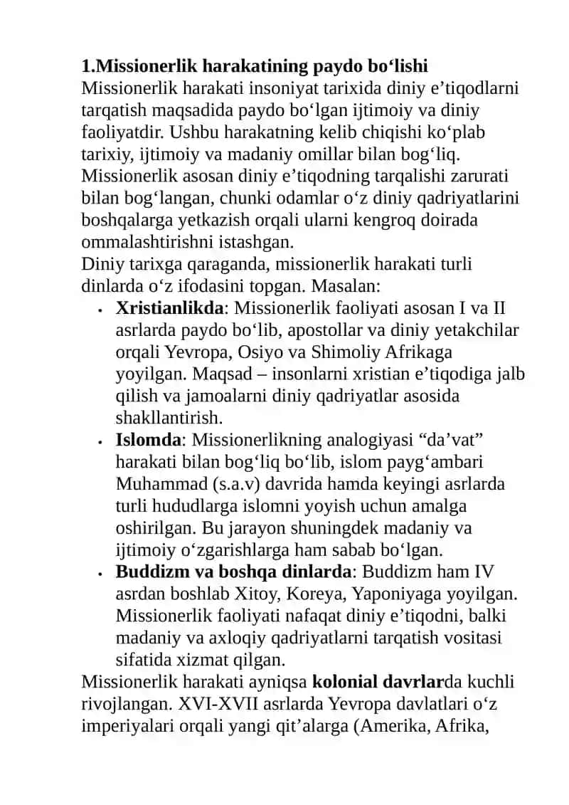 Missionerlik harakati 4