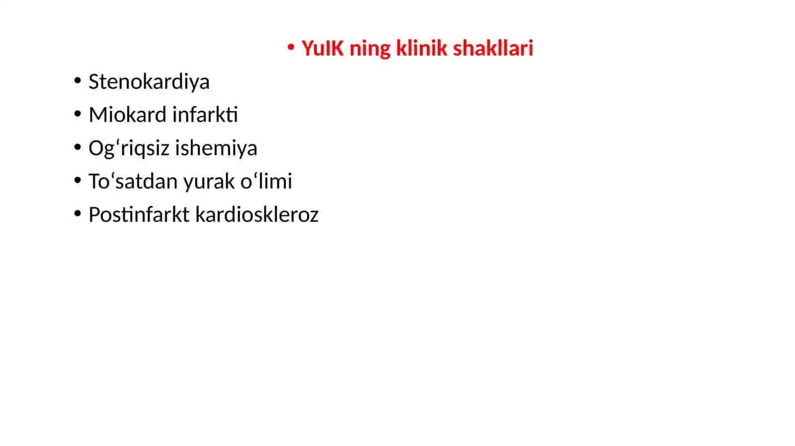 Yurakning ishemik kasalligi (YuIK) 4