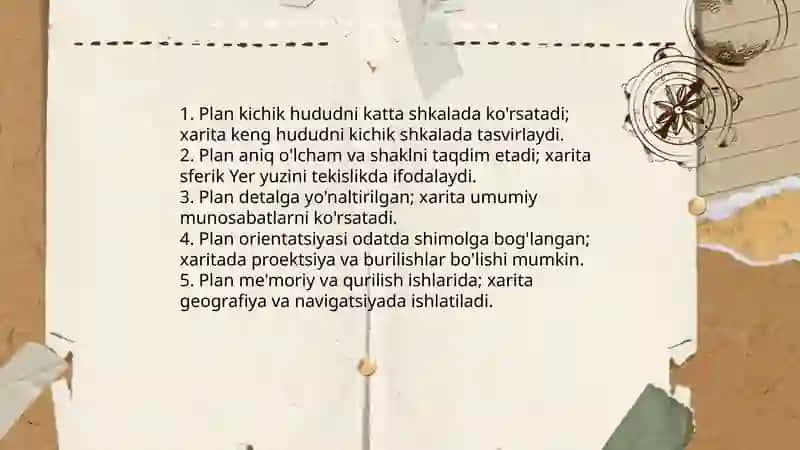 Plan va xarita bilan ishlash.Globus.Ekvator 4