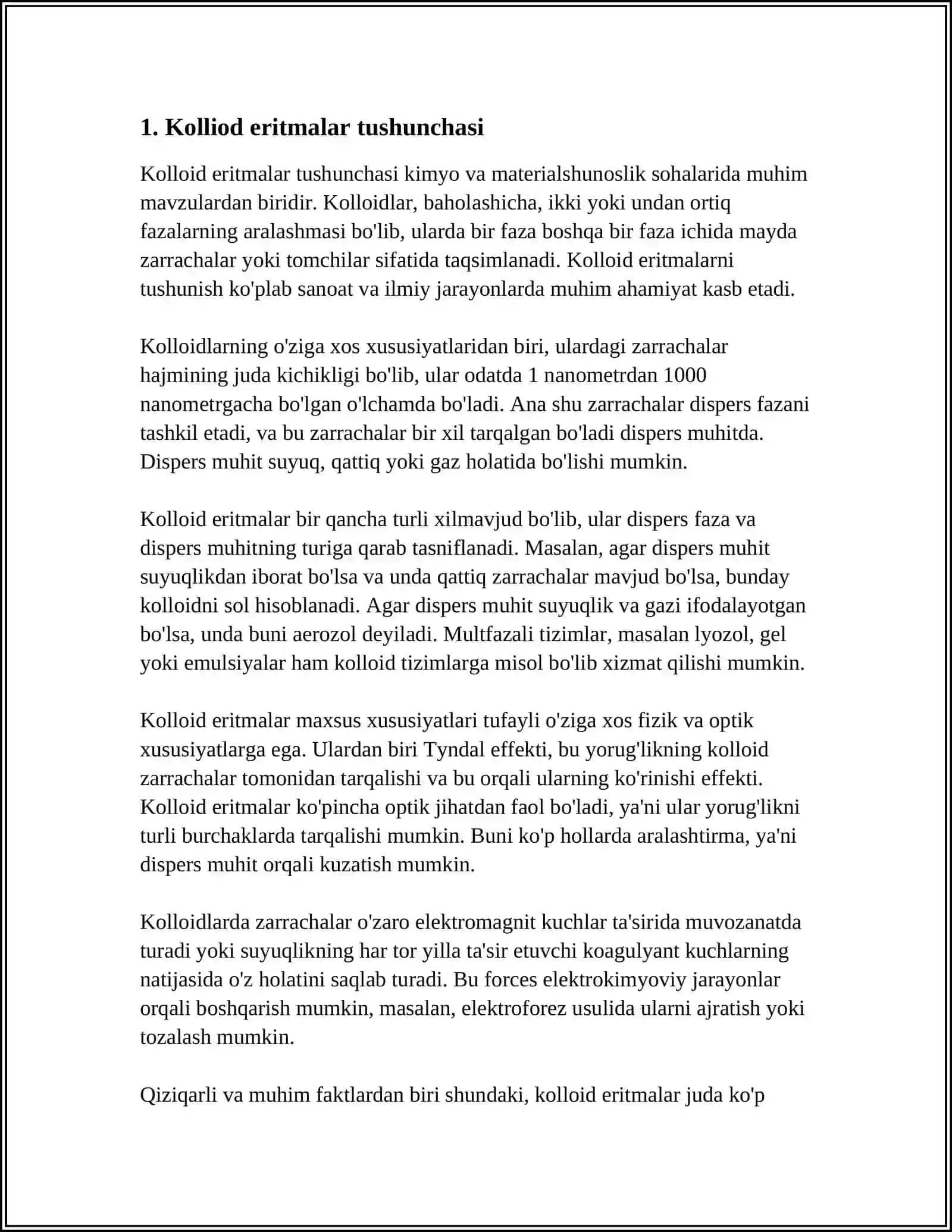KOLLOID ERITMALARNING OLINISHI VA MITSELLANING TUZILISHI 4