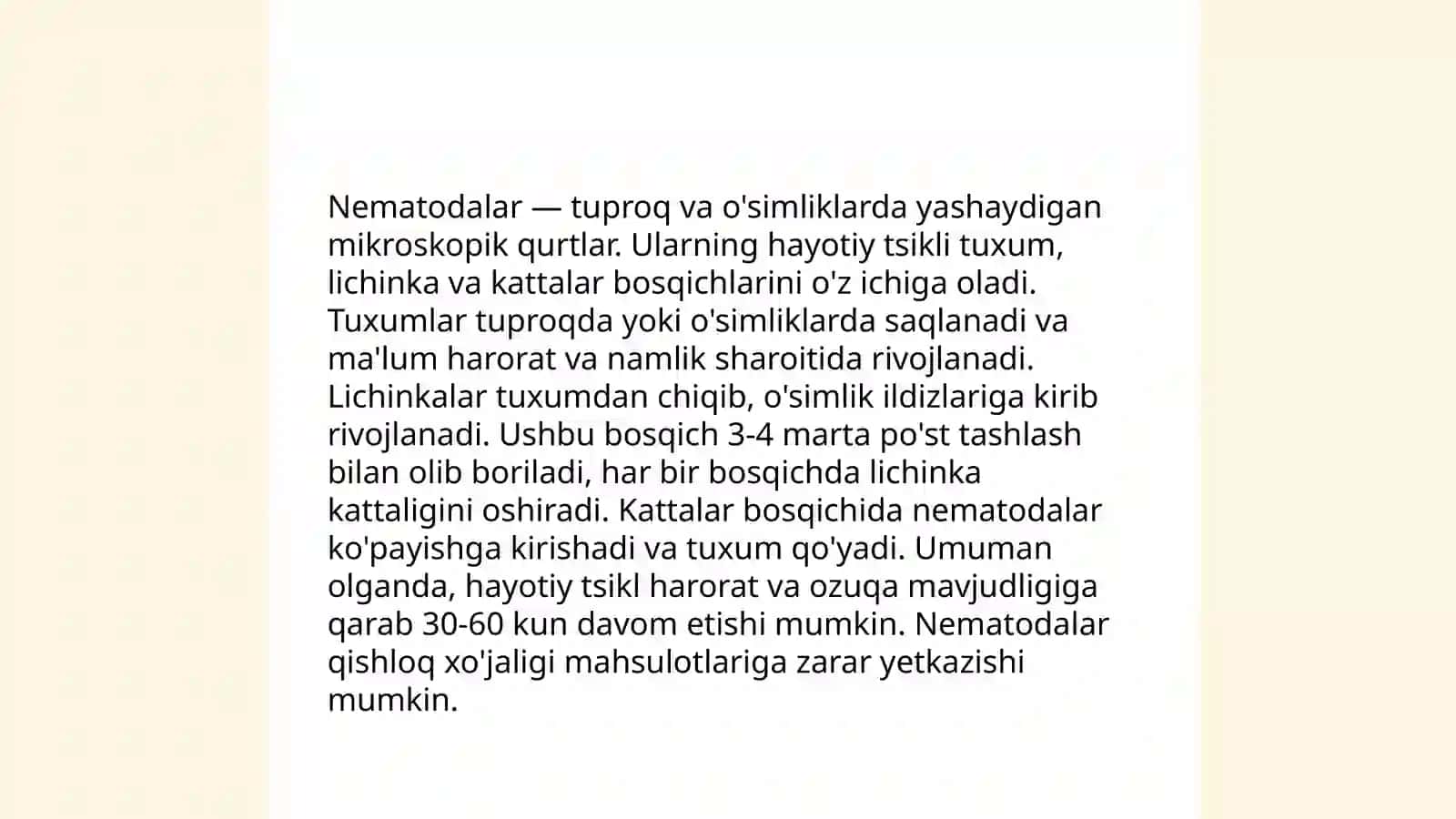 Toʻgarak chuvalchanglar tipi.Nematodalar sinfi va tikonboshlilar tipi 4