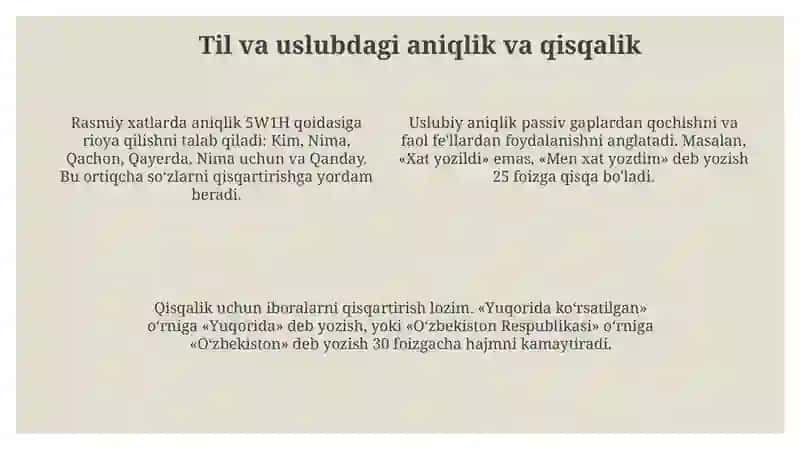 Xizmat yozishmalarini yozishdagi muommolar 4