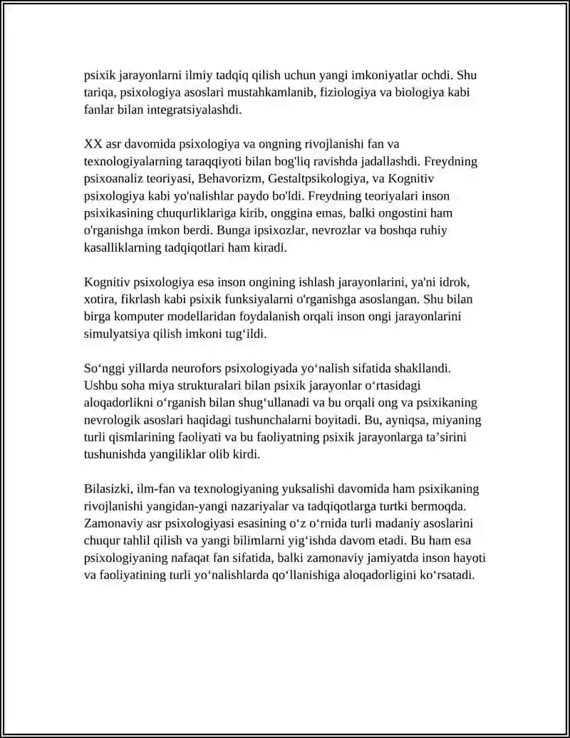 MUSTAQIL ISH: PSIXIKA VA ONG 4