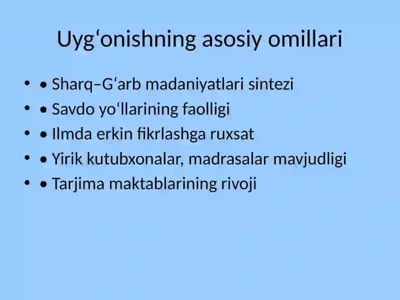 Sharq uyg‘onishdavrida(1-Renessans)ilm-fan va pedagik fikrlar 4