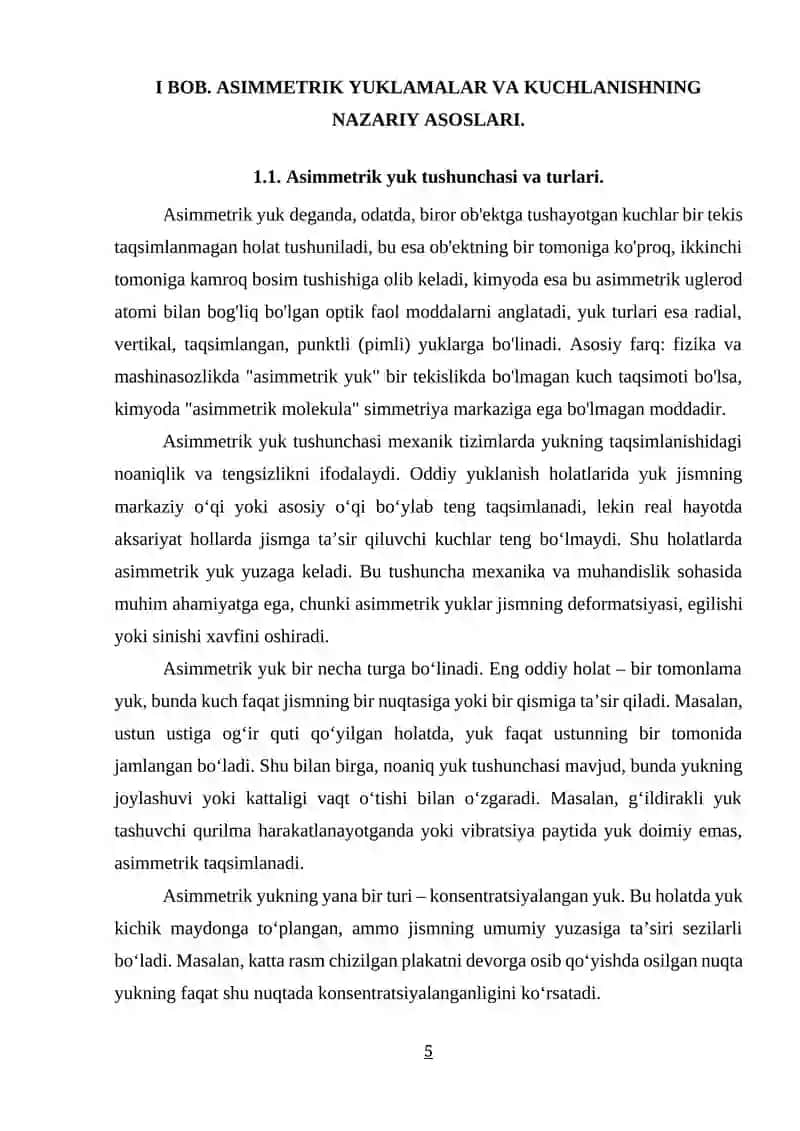 ASIMMETRIK YUKLAMALARDA KUCHLANISH TAHLILI 4