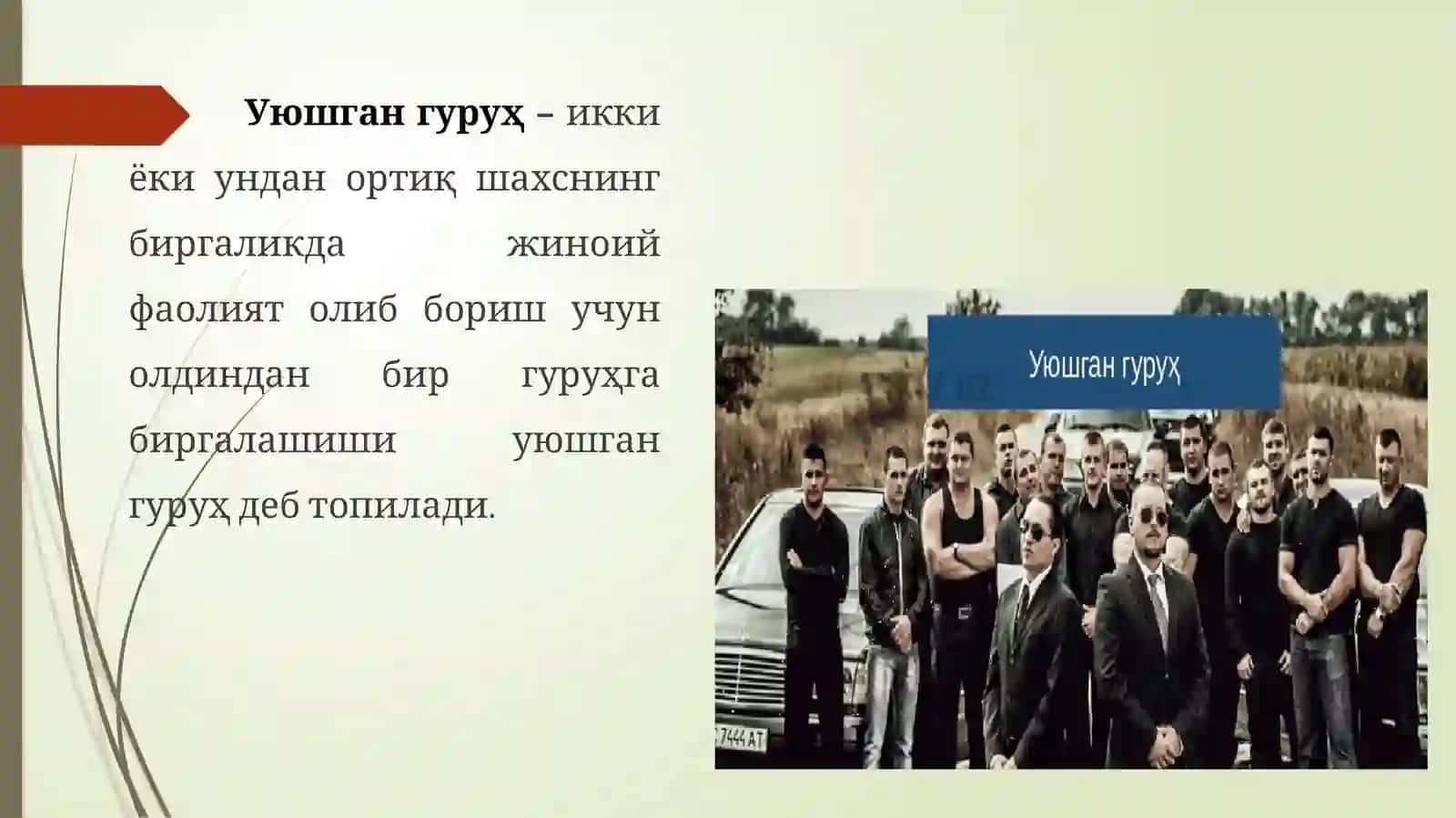 Жиноий гуруҳларни тергов қилиш 4
