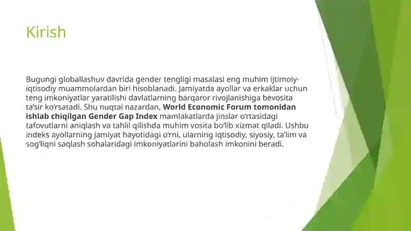 World Economic Forum's Gender Gap Index 4