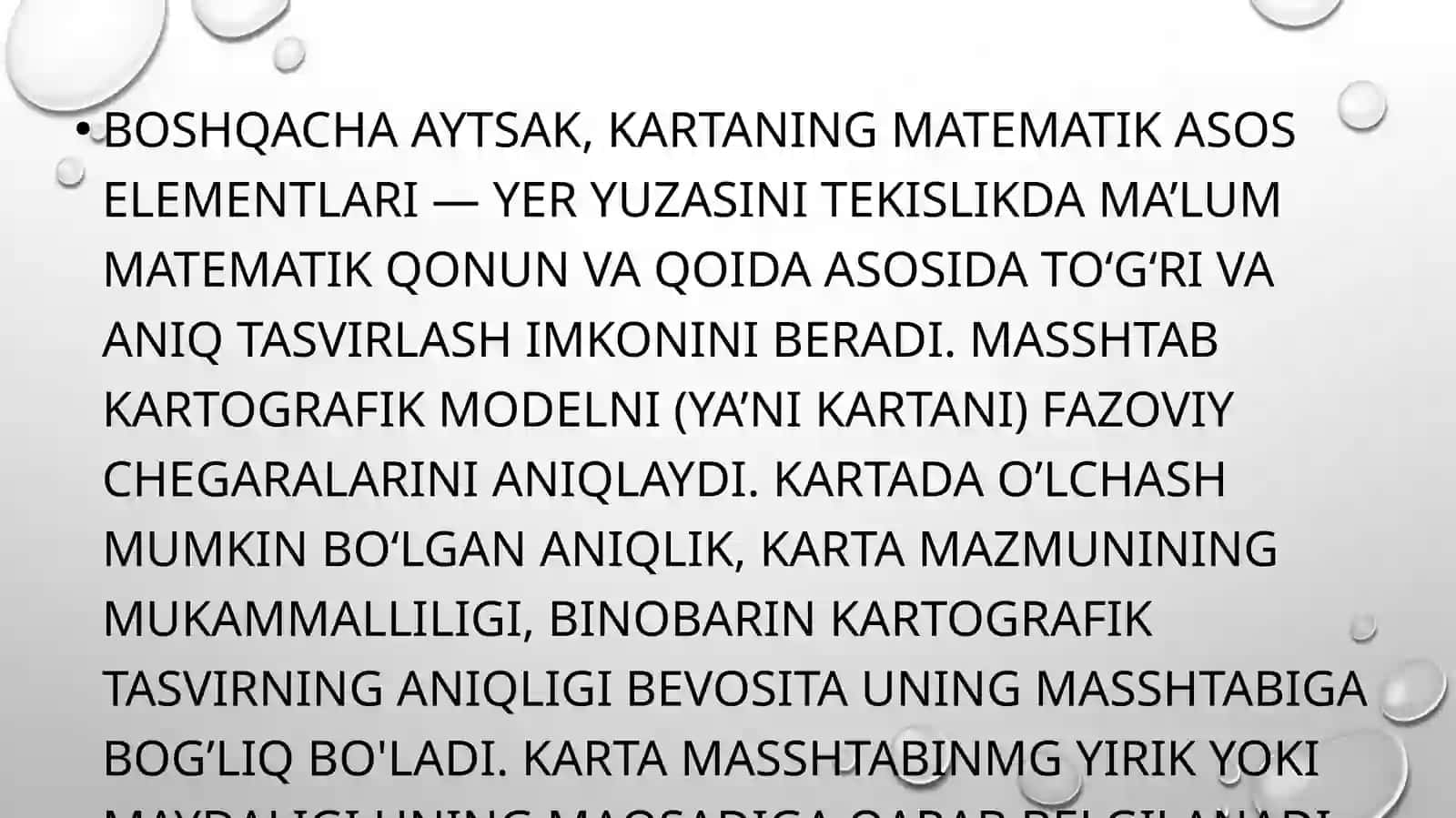 Kartalarni geodezik va matematik asoslarini loyixalash 4