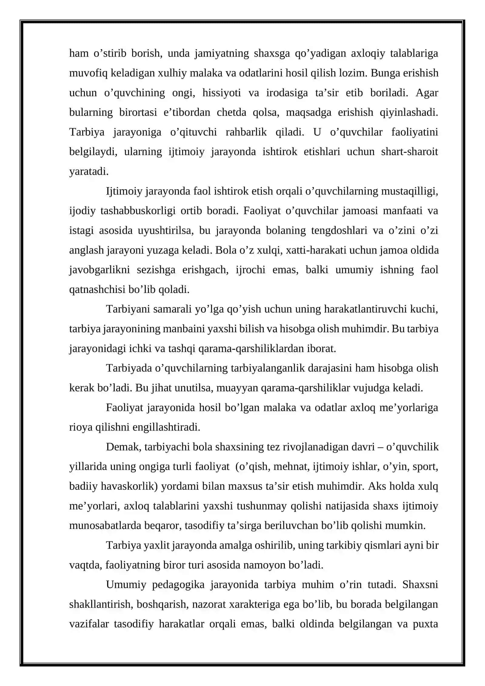 Tarbiya jarayoni mohiyati va mazmuni 4