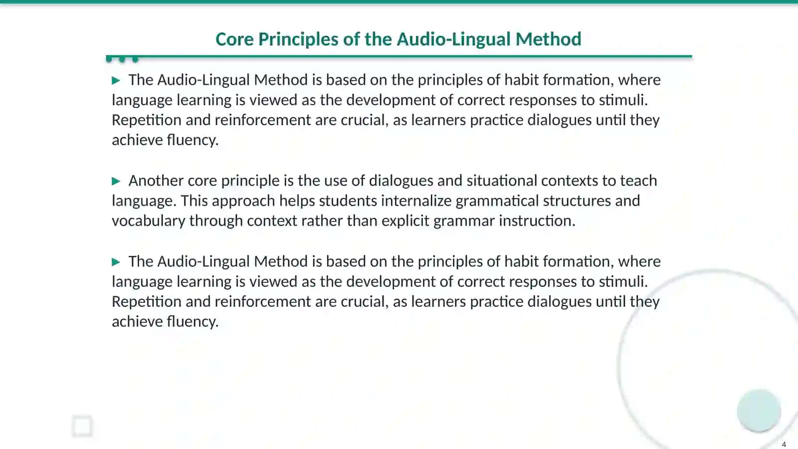 Audio-Lingual Method 4