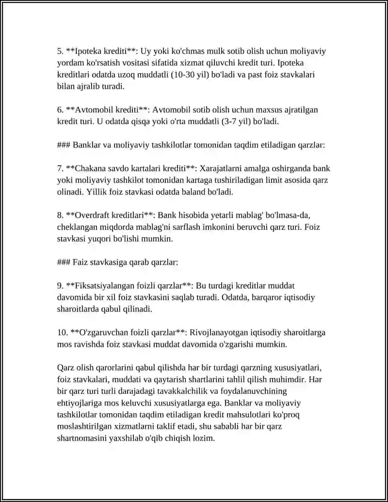 Qarzlar boshqarilishi 4