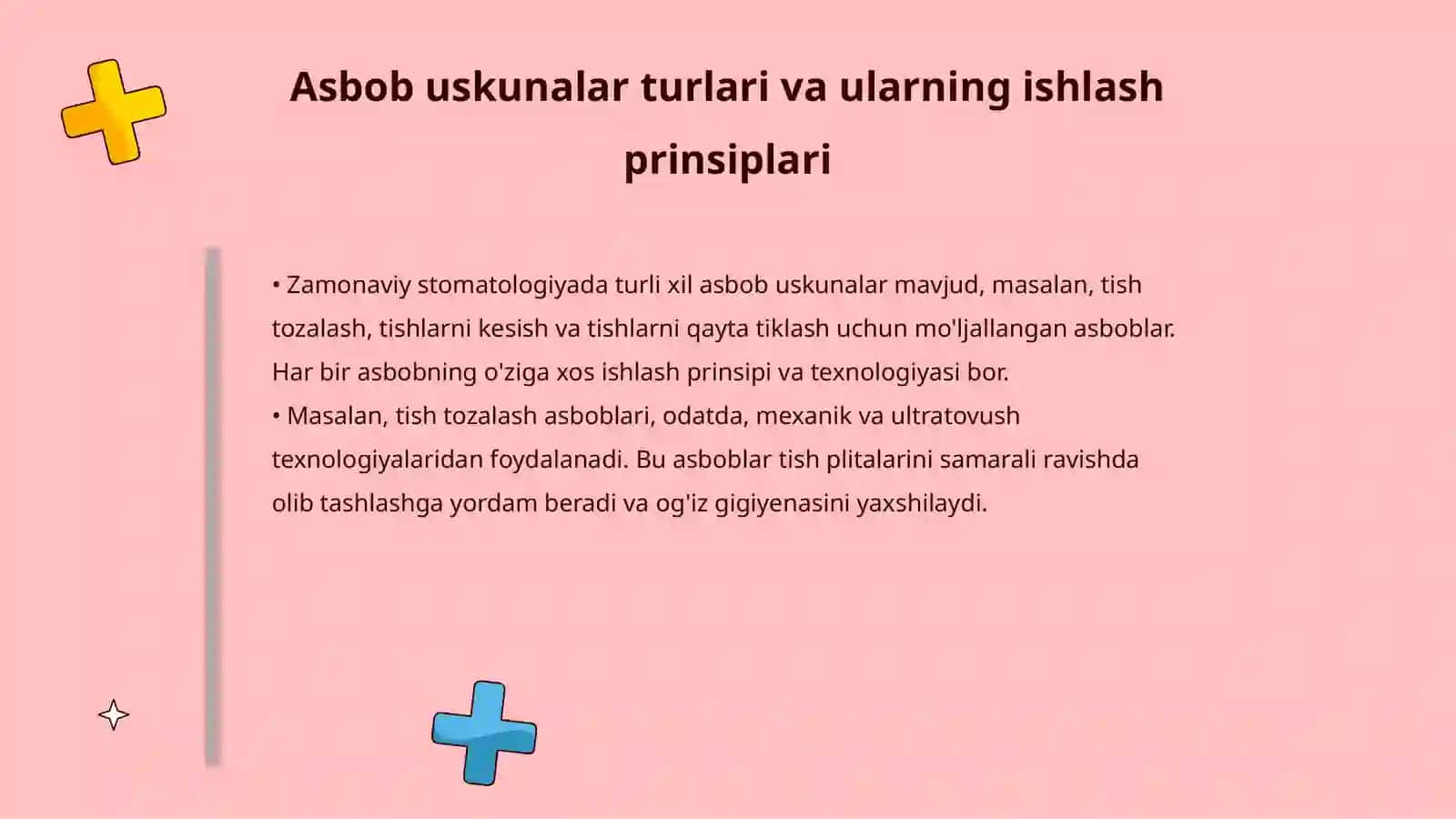 Zamonaviy stomatologik asbob uskunalar mavzusi 4