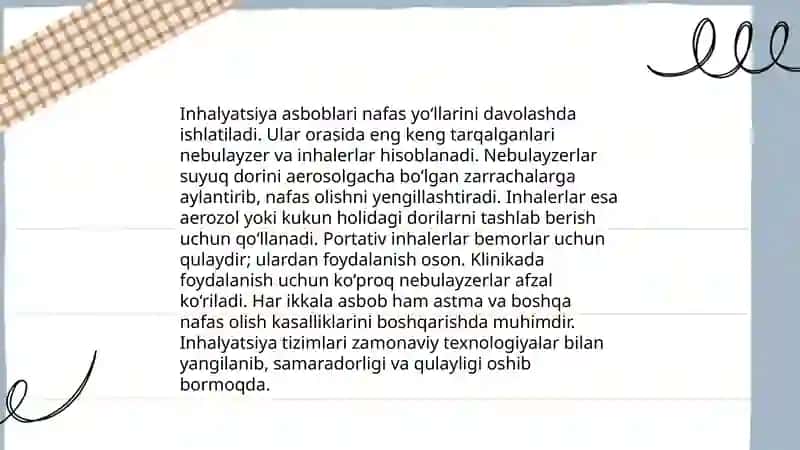 Ingalyatsiya va ajralmalarni soʻrab olish 4