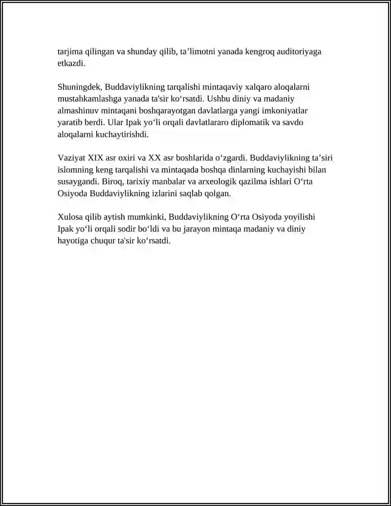 OʻRTA OSIYODA BUDDAVIYLIKNI YOYILISHI 4