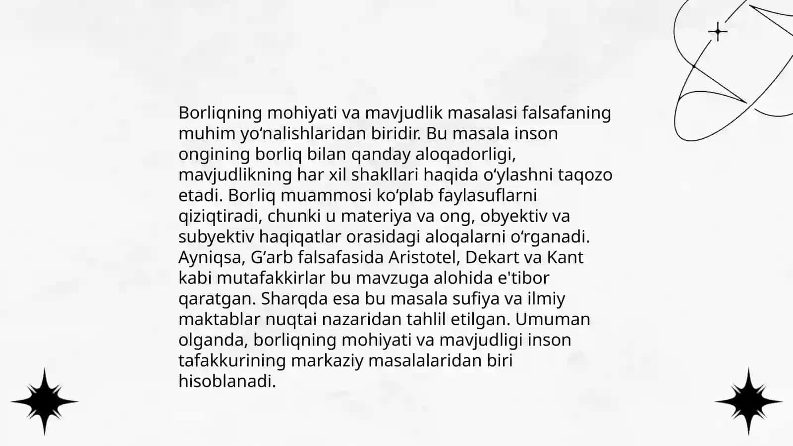 Falsafa tarixida borliq muammosi 4