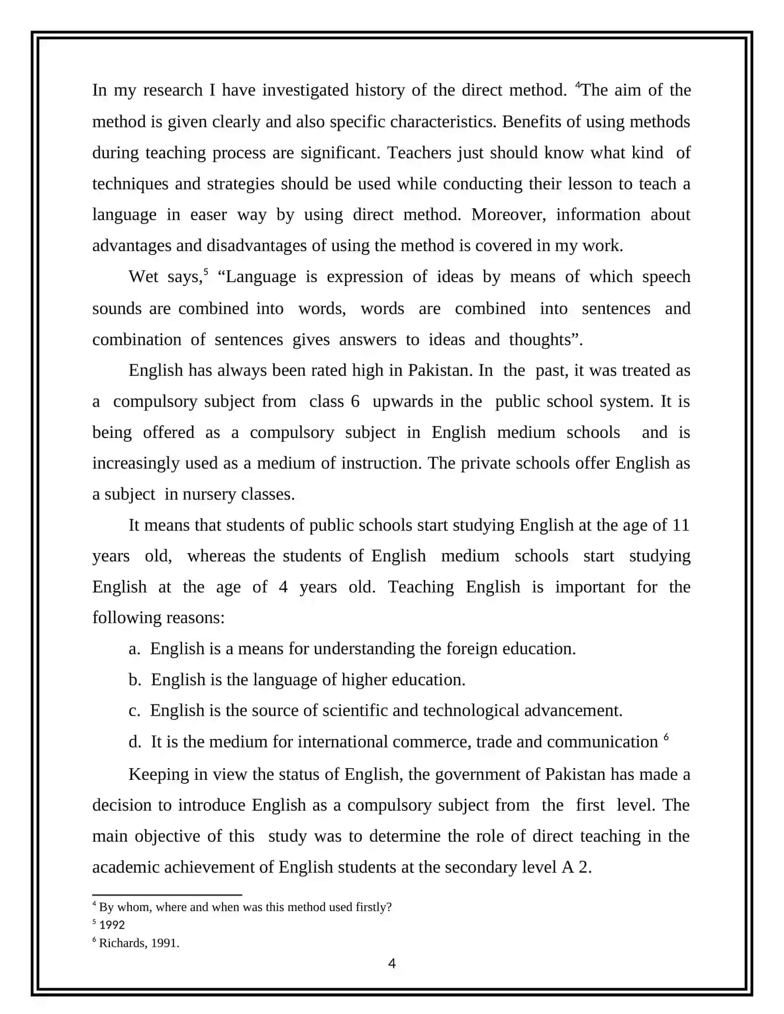 THE ROLE OF THE DIRECT METHOD IN TEACHING ENGLISH A2 LEVEL OF STUDENTS 4