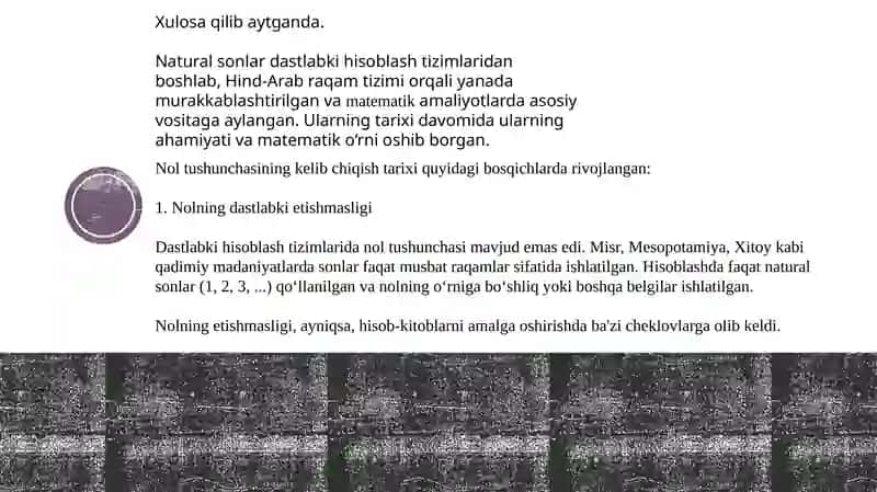 Natural son va nol tushunchasining vujudga kelish tarixini o’rganish 4