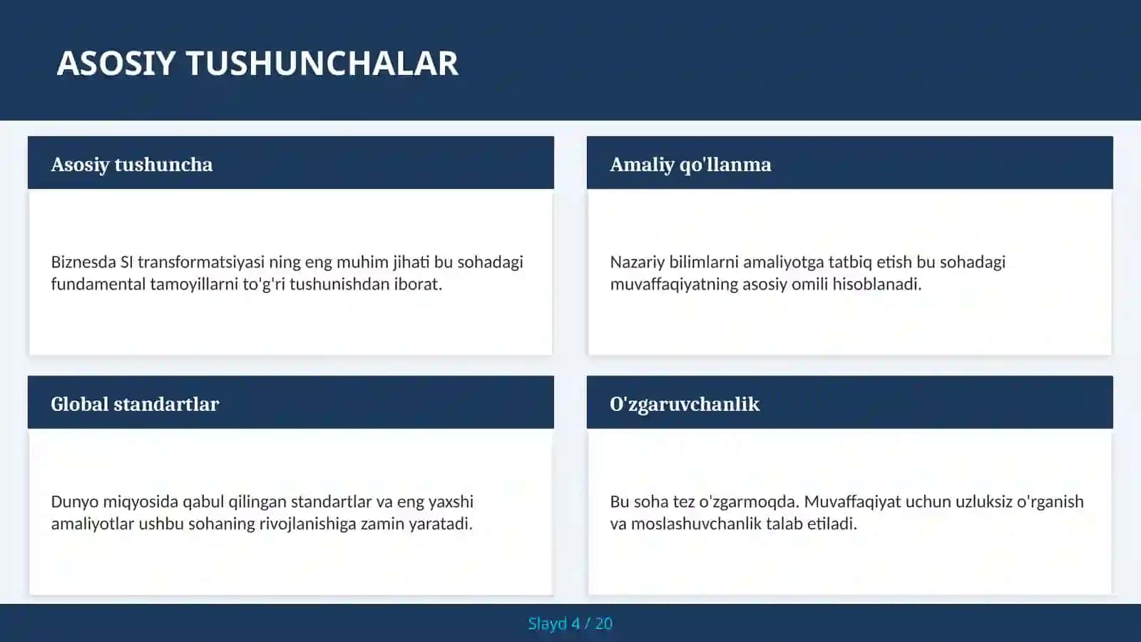 Biznesda SI TRANSFORMATSIYASI 4