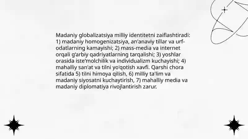 Globallashuv sharoitida milliy va global xavflar 4
