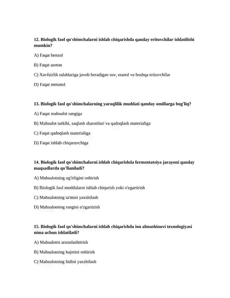 Biologik faol qo'shimchalarni ishlab chiqarish 4