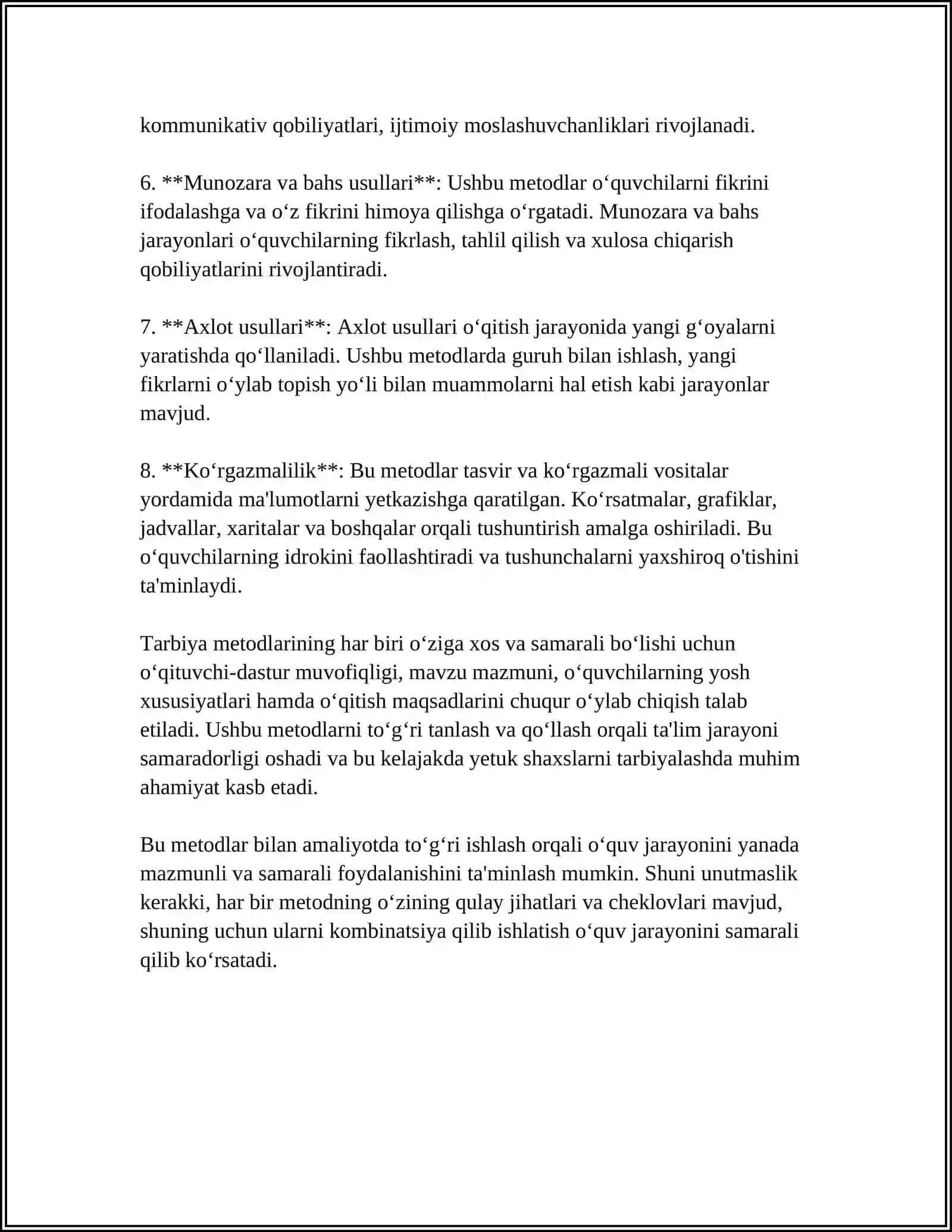 TARBIYA METODLARI VA VOSITALARI 4