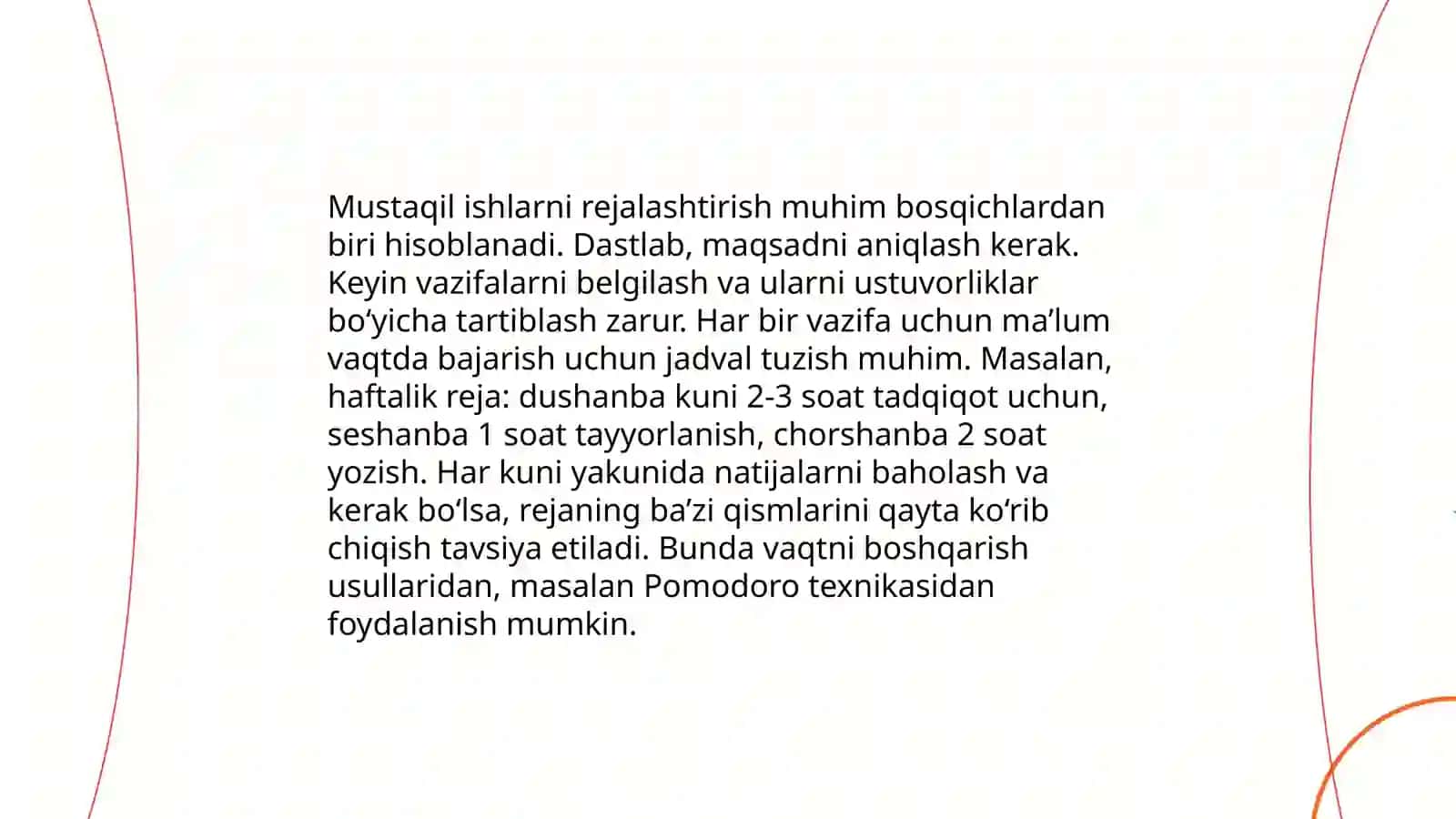 Mustaqil ishlarni tashkil qilish 4