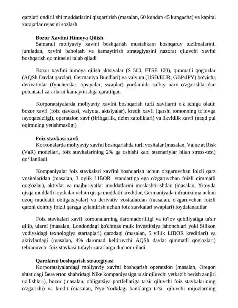 KORXONALARDA MOLIYAVIY RISKLARNI BOSHQARISH 4