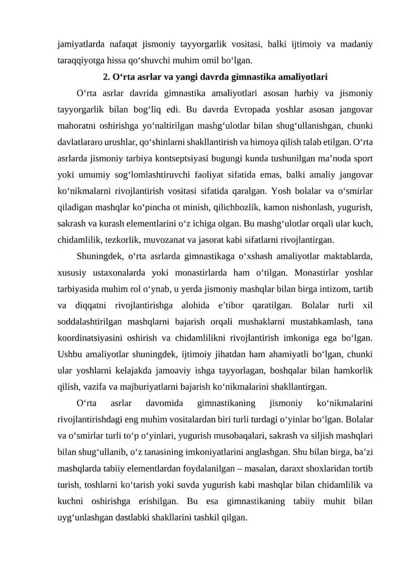 Gimnastikaning rivojlanish tarixi 4