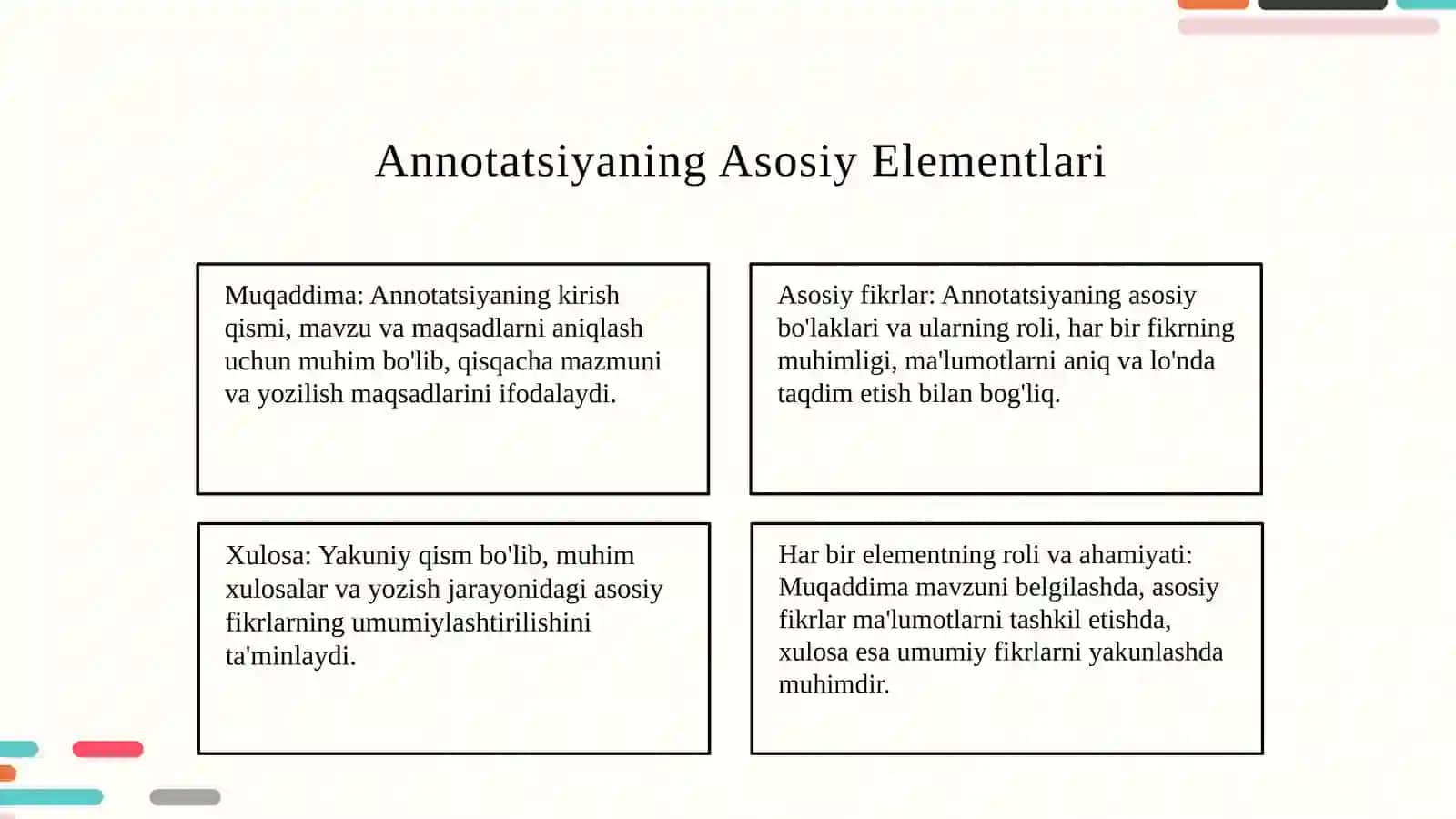 Annotatsiya tuzilishi 4