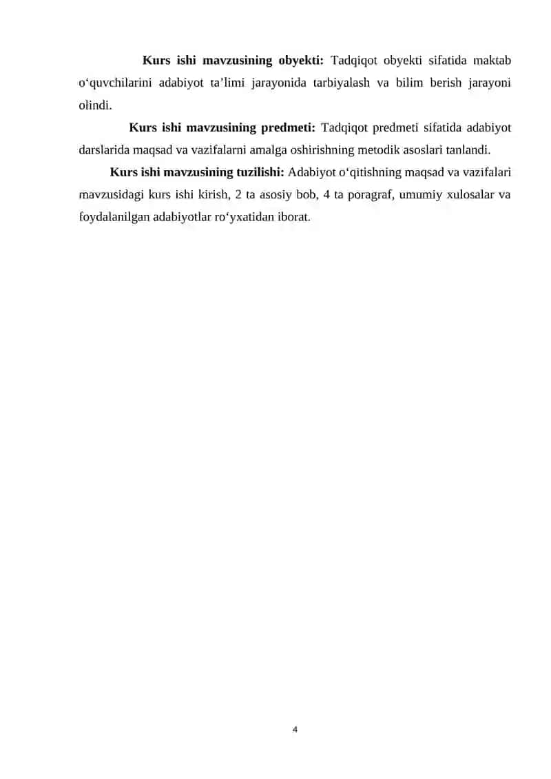 Adabiyot o‘qitishning maqsad va vazifalari 4