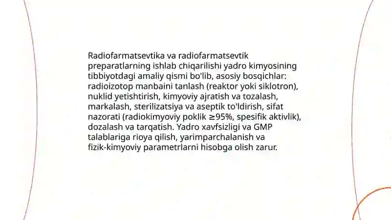 Yadro kimyosining tibbiyotdagi oʻrni 4
