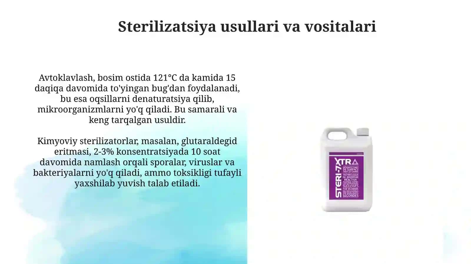 Sterilizatsiya tushunchalari va metodlari 4