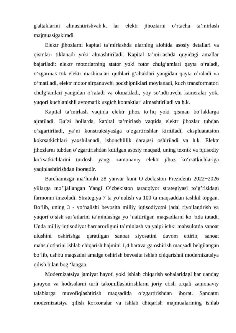 Sanoat jihozlarini ta’mirlash 4