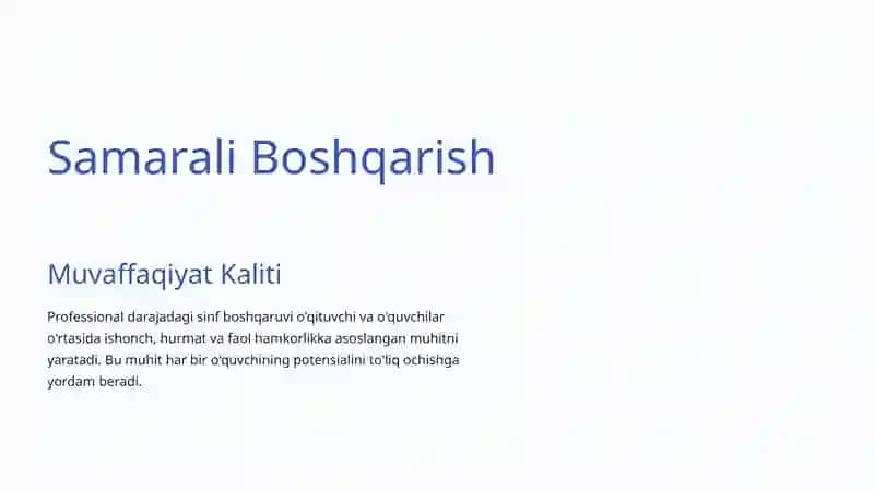 Sinfni Boshqarish San'ati: Samarali Ta'limning Kaliti 4