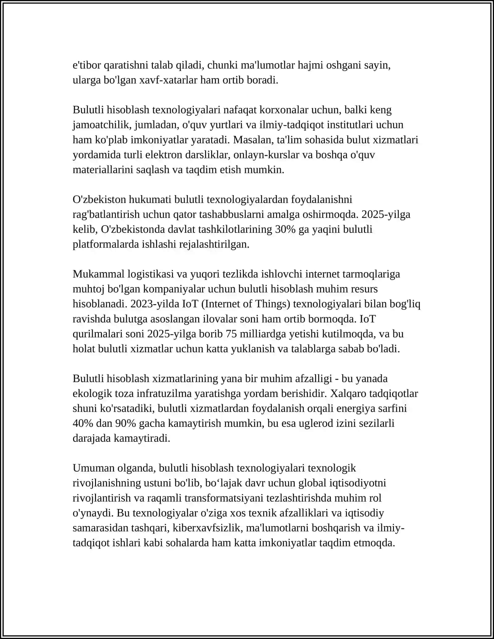 BULUTLI TEXNOLOGIYALAR 4