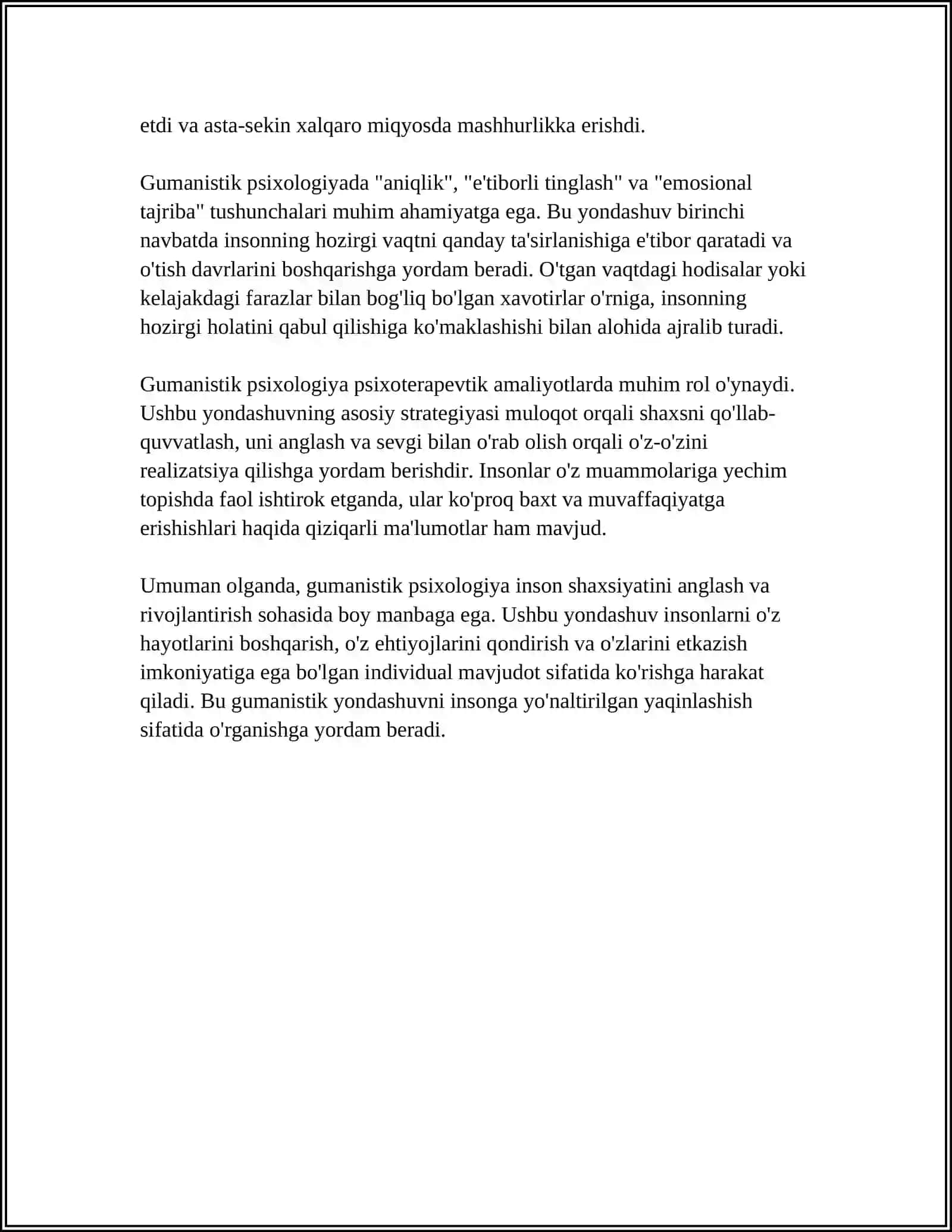 GUMANISTIK PSIXOLOGIYADA SHAXS 4